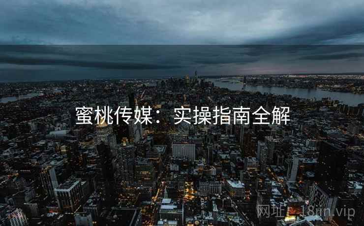 蜜桃传媒：实操指南全解