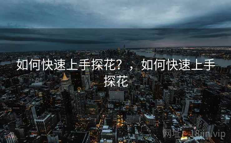 如何快速上手探花？，如何快速上手探花